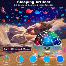 Load image into Gallery viewer, Night Lights for Kids Room with Sound Machine.Kids White Noise Machine with 29 Soothing Sounds for Baby Sleeping Baby Night Light Ocean Projector.for Bedroom Decoration
