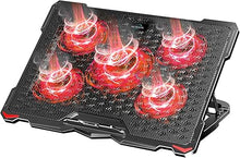 Load image into Gallery viewer, AICHESON Laptop Cooling Pad for 17.3&quot; Notebook, Red 5 Fans
