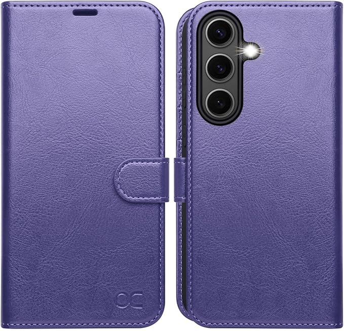 OCASE Compatible with Galaxy S25 Wallet Case, PU Leather Flip Folio Case with Card Holders RFID Blocking Kickstand [Shockproof TPU Inner Shell] Protective Phone Cover 6.2 Inch 2025, Purple