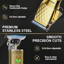 Load image into Gallery viewer, FADEKING® Professional Hair Clippers for Men - Cordless Hair Clippers, LCD Display Barber Clippers for Hair Cutting &amp; Mens Grooming with Travel Case (Gold+Bronze)
