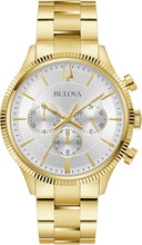 Load image into Gallery viewer, Bulova Men's Classic 6-Hand Chronograph Quartz Gold Stainless Steel Watch, 24 Hour Time, Luminous Hands, 43mm, Style:97A190
