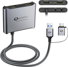Load image into Gallery viewer, WARRKY 4K HDMI Capture Card [with Fixed USB 3.0 Cable, 4K Loop Out, No-Latency] 1080P 60FPS Cam Link Video/Audio Capture Device for Streaming, Game Recording, Compatible for Nintendo/PS5/xBox/PC-Gray
