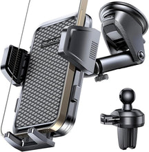 Load image into Gallery viewer, [2024 Newest] Dashboard Phone Holders for Your Car (+Air Vent Clip) [Military Grade Stable] , Car Cell Phone Holder, Rotatable Suction Cup Car Phone Mount for All Phone (Diamond Black)
