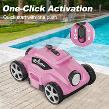 Load image into Gallery viewer, 2024 New Cordless Robotic Pool Vacuum Cleaner, Last 110 Mins &amp; Clean 1076 Sq. Ft for Above Ground and Inground Pool Robot - 5800mah Automatic Parking Pools Cleaning Tools PC01 Pink
