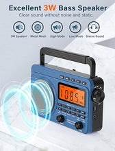 Load image into Gallery viewer, Digital AM FM Shortwave Radio with Best Reception,4000mAh Rechargeable Portable Radio with NOAA Weather Alert, Big Speaker, Digital Tuner and Stereo Earphone,Support Micro SD Card and USB MP3 Player
