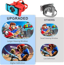 Load image into Gallery viewer, DEVASO Upgraded VR Headset for Nintendo Switch &amp; Switch OLED, Switch Virtual Reality Glasses with Adjustable HD Lenses and Comfortable Head Strap, Labo VR Kit 3D Goggles for Switch Accessories
