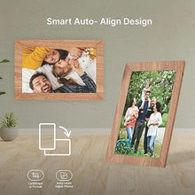 Load image into Gallery viewer, Avyona 10.1” Smart WiFi Digital Photo Frame | HD IPS Touchscreen | 32GB Storage | Frameo App for Instant Wireless Photo &amp; Video Sharing | Auto-Rotate | Ideal Gift for Family &amp; Friends – Wooden Brown

