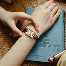 Load image into Gallery viewer, HOLSTOUR Watches for Women Fine Leather Watch Rectangular Case Roman Numeral Dial Water Resistant
