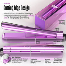 Load image into Gallery viewer, Bekind Apex 2-in-1 Hair Straightener Flat Iron | 1“ 460°F Straightener &amp; Curler for All Hairstyles | UltraSmooth Tech | 15s Fast Heating &amp; Temp Memory | Gift Set for Girls Women (Violet Bloom)
