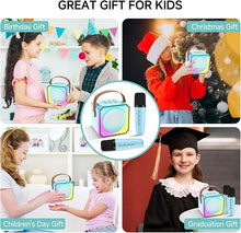 Load image into Gallery viewer, Mini Karaoke Machine for Kids and Adults,Portable Bluetooth Karaoke Machine with 2 Wireless Microphones, Kids Karaoke Machine for Home Party,Birthday Gifts for Girls Boys?Blue?
