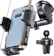 Load image into Gallery viewer, [2024 Newest] Dashboard Phone Holders for Your Car (+Air Vent Clip) [Military Grade Stable] , Car Cell Phone Holder, Rotatable Suction Cup Car Phone Mount for All Phone (Rock Blue)
