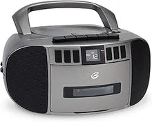 Load image into Gallery viewer, GPX BCA209S Portable Am/FM Boombox with CD and Cassette Player, Silver/Gray

