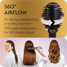 Load image into Gallery viewer, Professional Blowout Hair Dryer Brush, Black Gold Dryer and Volumizer, Hot Air Brush for Women, 75MM Oval Shape (Black Gold)
