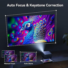 Load image into Gallery viewer, ?360°Adjustable Stand &amp; Electric Focus? Polocsh Projector, Native 1080P Projector with WiFi and Bluetooth, 600 ANSI &amp; Auto Keystone Portable Projector Compatible with iOS/HDMI/TV Stick?Grey?
