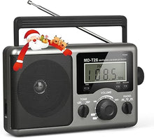 Load image into Gallery viewer, Portable AM FM Shortwave Radio,Battery Operated Radio by 4D Cell Batteries or AC Power Transistor Radio with LCD Display,Time Setting,3.5mm Earphone Jack,Big Speaker,High/Low Tone for Home,Gift
