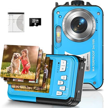 Load image into Gallery viewer, Kids Digital Camera with 32GB Card Waterproof Digital Camera for Kids 10FT 30MP FHD 1080P Compact Portable 16X Digital Zoom Point and Shoot Digital Camera
