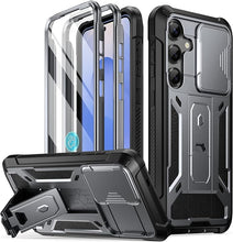 Load image into Gallery viewer, Poetic Spartan Case for Galaxy S25+ Plus 6.7&quot;, [Slide Camera Cover] [Screen Protector Works with Fingerprint ID]Military Grade Rugged Shockproof S25 Plus Phone Case with Kickstand, Metallic Gun Metal
