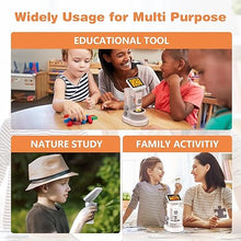 Load image into Gallery viewer, Microscope for Kids, Science Kits Kids Microscope Up to 1000X Zoom with Pocket Handheld Design, 3.5&#39;&#39; HD Foldable Screen Educational Toys for Kids Ages 8-13
