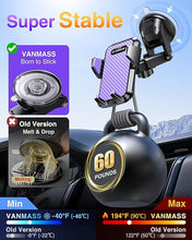 Load image into Gallery viewer, VANMASS 2024?Strongest &amp; Military-Grade?Car Phone Mount?Patent &amp; Safety Certs?Ultimate Cell Phone Holder Handsfree Stand for Dashboard Window Vent for iPhone 16 Pro Max 15 14 13 Samsung Android Truck

