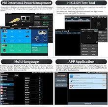 Load image into Gallery viewer, Rsrteng CCTV Tester 4K 12MP IP Camera Tester POE++ Max 90W POE Camera Tester 8&quot; 1920x1200 IPS Touch Screen 1CH SFP Module WiFi Network Tools Cable Tester POE Detection Power Management APP Update
