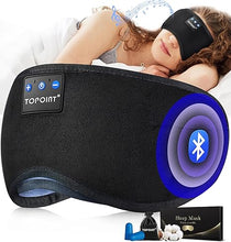 Load image into Gallery viewer, TOPOINT Sleep Mask with Headphones Bluetooth 5.2 Wireless, Sleep Headphone with Microphone Built-in HD Speakers Music, Eye Mask for Sleeping Travel Meditation for Men Women Girl Cool Gadgets
