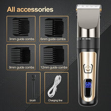 Load image into Gallery viewer, Hair Clippers for Men, Cordless LCD Rechargeable Hair Trimmer Beard Trimmer for Men, Men&#39;s Grooming Kit for Hair, Face, Beard, Professional Electric Barber Clippers
