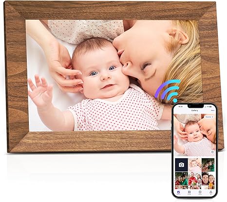 Uhale Digital Photo Frame 32GB Storage 10.1 Inch WiFi Electronic Picture Frame Desktop IPS Touch Screen HD Display SD Card Slot Auto-Rotate Slideshow Share Videos Photos Send Wishes Remotely