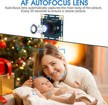 Load image into Gallery viewer, 1080P USB Camera Module Autofocus High Speed Webcam Board for Computer Mini UVC USB2.0 PC Camera Industrial CCTV Lightburn Camera OV2710 High Frame Wide Angle 100fps USB with Camera for Laptop

