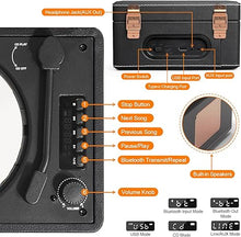 Load image into Gallery viewer, CD Player for Home with Speakers, Bluetooth Output Transmission, Rechargeable Battery Portable Desktop CD Player LED Display, Remote Control, USB Playback, Auto-Off, Headphone Jack - Black…
