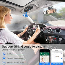 Load image into Gallery viewer, YMOO Bluetooth 5.0 Wireless Car Speakerphone with Visor Clip, Handsfree Auto On/Off, Dual Speaker Support for Siri and Google Assistant, Portable Handsfree Talking Car Kit
