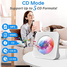 Load image into Gallery viewer, Desktop CD Player with Speakers, ROADOM Home Bluetooth CD Player with Hi-Fi Stereo Sound,Remote Control,Supports CD/Bluetooth/FM Radio/U Disk/AUX/Timer/Repeat
