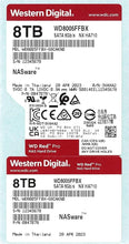 Load image into Gallery viewer, Western Digital 8TB WD Red Pro NAS Internal Hard Drive HDD - 7200 RPM, SATA 6 Gb/s, CMR, 256 MB Cache, 3.5&quot; - WD8005FFBX
