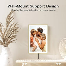 Load image into Gallery viewer, Digital Picture Frame, Frameo 15.6 inch Large Digital Photo Frame Wifi, 32GB Capacity, 1920*1080 IPS FHD Touch Screen, Electronic Frame Slideshow, Tabletop&amp;Wall-Mounted, Gifts for Mom, Women, Golden
