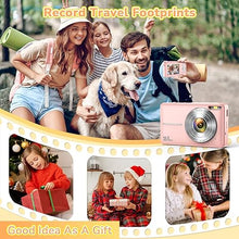 Load image into Gallery viewer, Digital Camera, 2024 Upgraded FHD 1080P Digital Camera for Kids with 16X Zoom, Flashlight, 32GB Card, 44MP Point and Shoot Camera Compact Small Selfie Camera for Girls, Boys, Teens, Students,Pink
