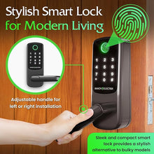 Load image into Gallery viewer, Home Smart Lock with Handle - Heavy Duty WiFi Door Lock Deadbolt with Fingerprint, Passcode, Key, App, Card Unlock Options -Keyless Entry Door Lock for Front Door Office Storage Rental
