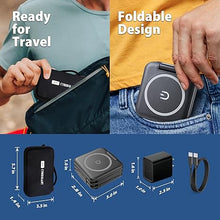 Load image into Gallery viewer, 3 in 1 Apple Charging Station for iPhone Airpods iWatch - Travel Charger for Multiple Devices, Portable Foldable Charging Station - Magnetic iPhone Charger with Adaptor&amp;Case (Black)
