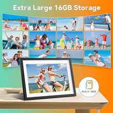 Load image into Gallery viewer, Digital Picture Frame 10.1 Inch WiFi Digital Photo Frame,1280 * 800 HD IPS Touch Screen Smart Cloud Photo Frame, to Share Photos Or Videos Remotely Via APP Email (Monochrome)
