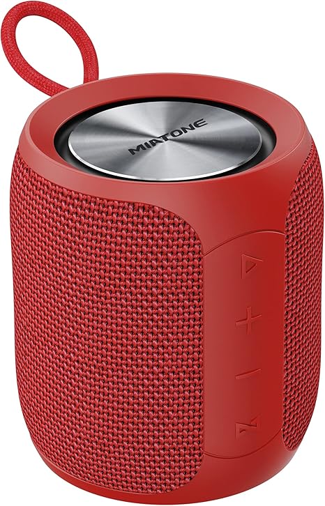 MIATONE QBOX - 16W Wireless Bluetooth Speaker IP67 Waterproof Speaker with Deep Bass, Portable Speaker for Party Beach Camping, Teenage Boy Girls Birthday Gift Ideas, Mens Women, Red