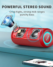 Load image into Gallery viewer, SOWO Portable Bluetooth Speaker, Waterproof Speaker IPX7, 25W Loud Wirelss Speaker with Big Audio and Punchy Bass, Outdoor Bluetooth Speaker for Party, Beach, Travel, Girls Gifts - Red
