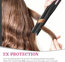 Load image into Gallery viewer, SKIMI Airflow Styler, Titanium Flat Iron Hair Straightener &amp; Curler, Professional Curling Wand with Cooling Air Vents to Lock in Style, 5 Temps &amp; Dual Voltage(Black &amp; Pink).
