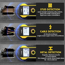 Load image into Gallery viewer, Premium Wall Scanner Stud Finder, Electronic Wall Stud Detector for Wood, Metal Studs, AC Wires, Joists, Pipes, Wire and Water Pipe Stud Finder, Visible Positioning Hole for Accurate Center Detection
