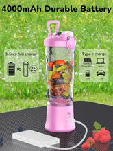 Load image into Gallery viewer, Portable Blender 20oz Large Capacity, 6 Blades Mini Blender for Shakes and Smoothies, BPA Free Personal Blender with Rechargeable USB, Fresh Juice Blender for On the Go, Purple
