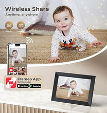 Load image into Gallery viewer, FRAMEO 10.1" Digital Picture Frame WiFi Smart Photo Frame Electronic Digital Picture Frames Load from Phone 1280x800 HD IPS Touch Screen,Auto-Rotate/Slideshow/Wall Mountable/Share Videos Photo-Black
