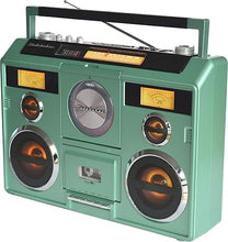 Load image into Gallery viewer, Studebaker Sound Station Portable Stereo Boombox with Bluetooth/CD/AM-FM Radio/Cassette Recorder (Teal)
