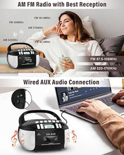 Load image into Gallery viewer, CD Player Boombox &amp; CD Cassette Player Combo, CD Player Portable with CD-R/CD-RW Compatible,Battery Powered AM FM Radio, Stereo Sound, Programmable, LCD Display, Headphone Jack (Black)
