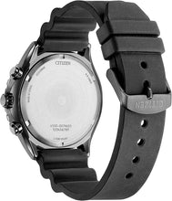 Load image into Gallery viewer, Citizen Men's Eco-Drive Weekender Sport Casual, Black Stainless Steel Watch, Polyurethane Strap, Chronograph, Blue Dial (Model: AT2567-18L)
