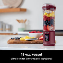 Load image into Gallery viewer, Ninja BC151CR Blast Portable Blender, Cordless, 18oz. Vessel, Personal Blender-for Shakes &amp; Smoothies, BPA Free, Leakproof-Lid &amp; Sip Spout, USB-C Rechargeable, Dishwasher Safe Parts, Cranberry Red
