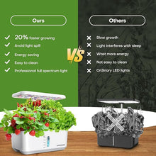 Load image into Gallery viewer, Indoor Garden Hydroponics Growing System: 10 Pods Plant Germination Kit Aeroponic Herb Vegetable Growth Lamp Countertop with LED Grow Light - Hydrophonic Planter Grower Harvest Veggie Lettuce, White
