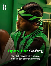 Load image into Gallery viewer, Bluetooth 5.3 Headphones, Bone Conduction Headphones w/Mic Open Ear Wireless Earbuds w/Light Bar for Running, IPX7 Waterproof 32GB MP3 for Cycling, 8Hrs Playtime Earphones for Sports Workouts
