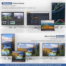 Load image into Gallery viewer, USB C Docking Station, WAVLINK Triple Display Docking Station with 100W Power Delivery, Triple 4K@60Hz Ultra HD Display, Dual HDMI, DP, 3 USB Ports for Dell/HP/Lenovo, Windows Systerm Computer Only

